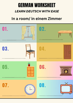 Preview of GERMAN beginners vocabulary worksheet
