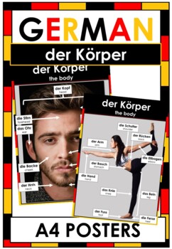 Preview of GERMAN - der Körper - Word Wall - A4 Posters