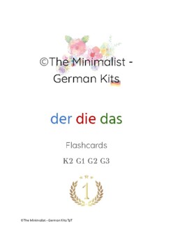 Preview of GERMAN der,die,das FLASHCARDS - K2 , G1, G2, G3