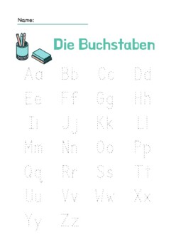 Preview of GERMAN writing G1 - ABC tracing letters 