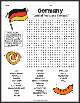 Preview of GERMANY Word Search Puzzle Worksheet Activity