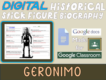 Preview of GERONIMO Digital Historical Stick Figure Biographies  (MINI BIO)
