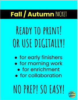 Preview of GET IT ALL Fall / Autumn Get Creative, Word Games, Write It Out BUNDLE