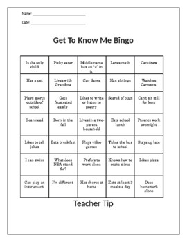 Preview of GET TO KNOW ME BINGO (THE REAL ME)