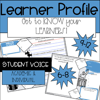 Preview of GET TO KNOW Your Learner Profile Activity Sheet | Back to School | Digital/PDF