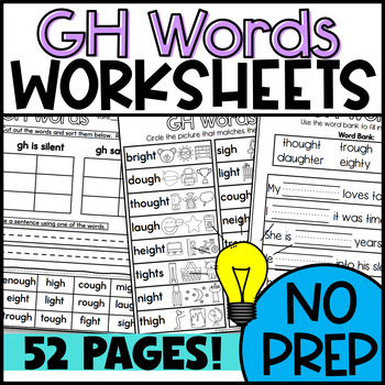 Preview of GH Worksheets: Word Sorts, Picture Sorts, Matching, Cloze, Roll and Read, Puzzle