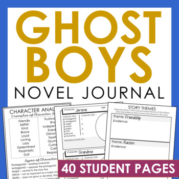 Preview of GHOST BOYS Novel Study Unit Activities | Book Report Reading Comprehension