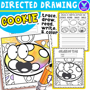 Preview of HALLOWEEN CANDY - Cookie Directed Drawing: Writing, Reading, Tracing & Coloring
