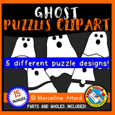 GHOST PUZZLES 2 PIECE TEMPLATES HALLOWEEN CLIPART FOR OCTO