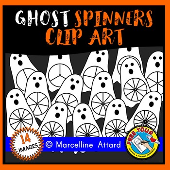 Preview of GHOST SPINNERS CLIPART FOR HALLOWEEN ACTIVITIES OCTOBER FRACTIONS AND MORE