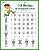 GIANT ACTION VERBS Word Search Puzzle Worksheet Activity