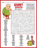 GIANT ADVERBS Word Search Puzzle Worksheet Activity