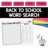 GIANT Back To School Word Search Puzzle | First Week of Sc