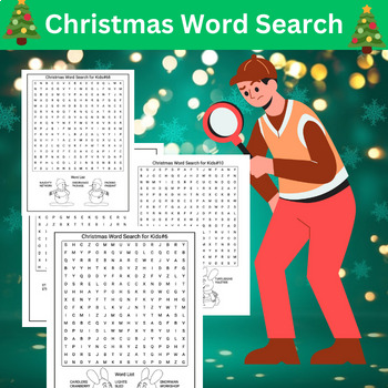 Preview of GIANT CHRISTMAS VOCABULARY Word Search Puzzle Worksheet Activity