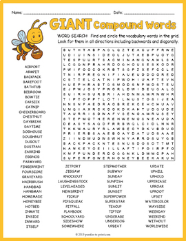 giant compound word search puzzle by puzzles to print tpt