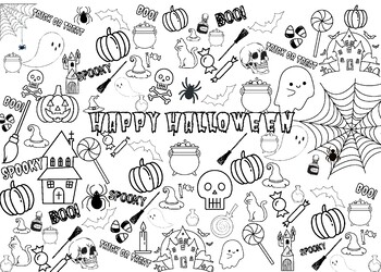 Giant Halloween Coloring Pages - Set of 3