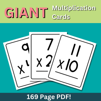 Preview of GIANT Multiplication Cards | 8.5x11 Printable Multiplication Cards