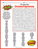 GIANT ONOMATOPOEIA Word Search Puzzle Worksheet Activity