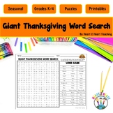 GIANT Thanksgiving Word Search Puzzle Activity | Day Befor