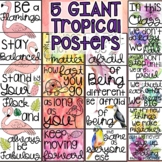 GIANT Tropical Flamingo & Pineapple Motivational Classroom
