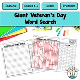 GIANT Veteran's Day Word Search Puzzle Activity Worksheet