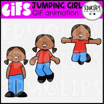 Preview of GIF - Jumping Girl Animated Image - {Educlips}