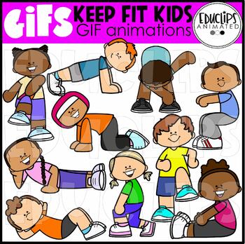 Preview of GIF - Keep Fit Kids Animated Images - {Educlips}