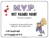 GIFT - M.V.P. "Most Valuable Parent" Appreciation Certificates
