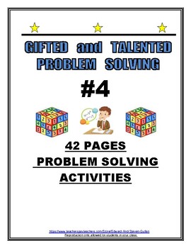 Preview of GIFTED AND TALENTED PROBLEM SOLVING #4