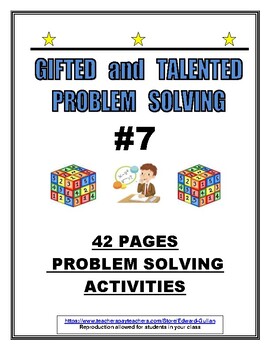 Preview of GIFTED AND TALENTED PROBLEM SOLVING #7