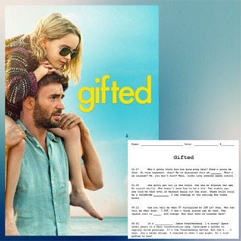 Preview of GIFTED - Movie Guide Q&A, Storyboard & Writing Frames