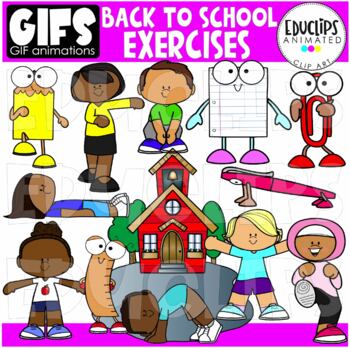 Preview of GIFs - BACK TO SCHOOL EXERCISES - Animated Images - {Educlips}