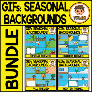 Preview of GIFs - Seasonal Backgrounds Bundle - Animated Digital Clipart Images l TWMM