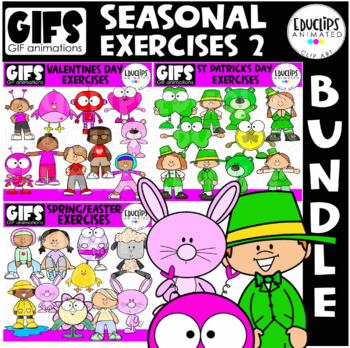 Preview of GIFs - Seasonal Exercises 2 - Animated Images - {Educlips}