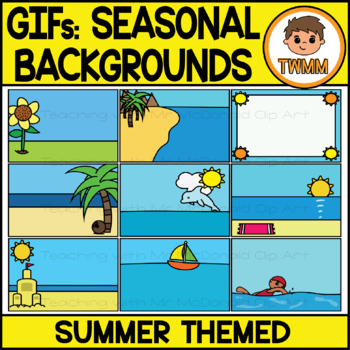 Preview of GIFs - Simple Summer Backgrounds - Animated Digital Clipart Images l TWMM