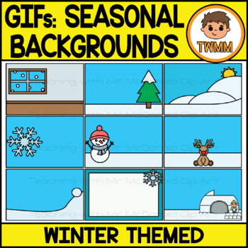 Preview of GIFs - Simple Winter Backgrounds - Animated Clipart l TWMM