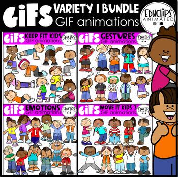 Preview of GIFs - Variety Bundle - Animated Images - {Educlips}