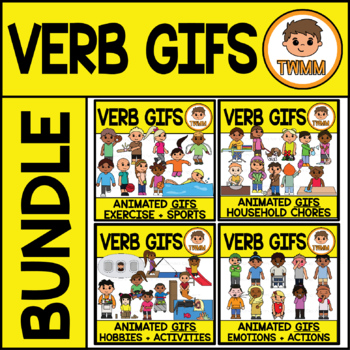Preview of GIFs - Verbs Bundle - Animated Digital Clipart Images l TWMM
