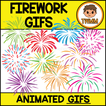 Preview of GIFs l Celebration Fireworks - Animated Digital Clipart l TWMM