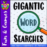 GIGANTIC WORD SEARCHES for New Year's, Valentine's and St.