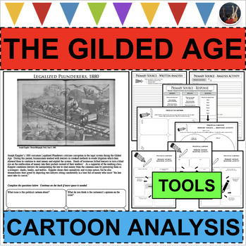Preview of GILDED AGE Legalized Plunderers Political Cartoon Primary Source Analysis