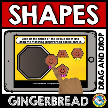 GINGERBREAD BOOM CARD MATH CHRISTMAS ACTIVITY KINDERGARTEN 2D SHAPE ...