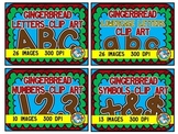 GINGERBREAD CLIP ART BUNDLE WINTER CHRISTMAS ALPHABET LETT