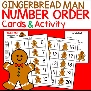 Preview of GINGERBREAD MATH Number Order to 10 / Number Order to 20 Activity + Worksheets