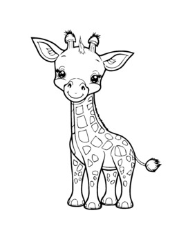 cute giraffe cartoon coloring pages