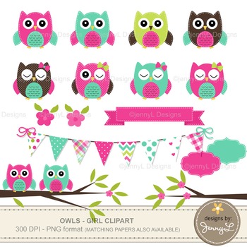 Pink and green filigree Owl.
