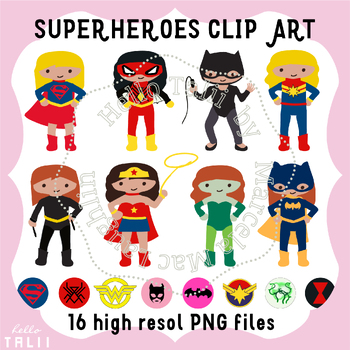 Preview of GIRLS SUPERHEROS Clip Art