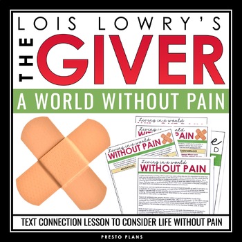 Preview of The Giver Activity - A World Without Pain Article and Novel Assignment