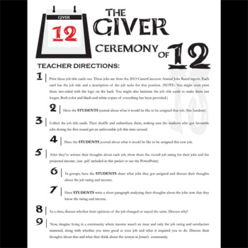the giver assignments