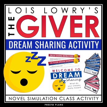 Preview of The Giver Activity - Dream Sharing Class Simulation Novel Interactive Activity